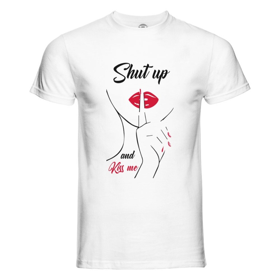 T-shirt uomo shut up and kiss me Frasi