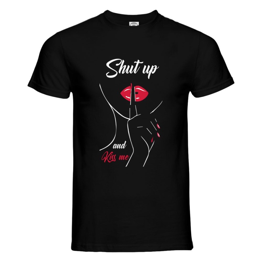 T-shirt uomo shut up and kiss me Frasi