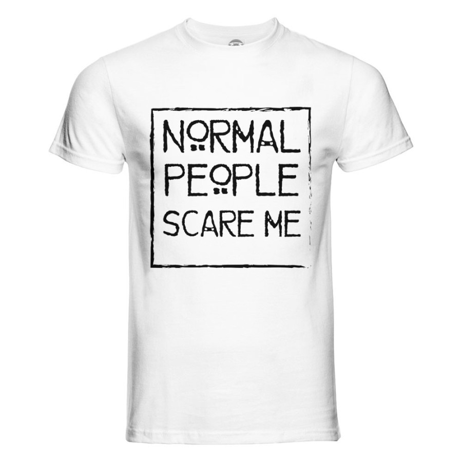 T-shirt uomo normal people scare me Frasi