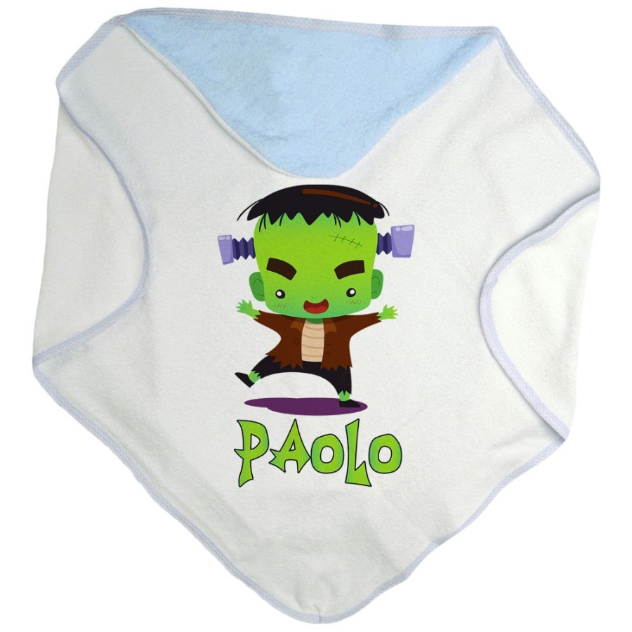 Accappatoio neonato personalizzato con nome piccolo frankenstein Halloween