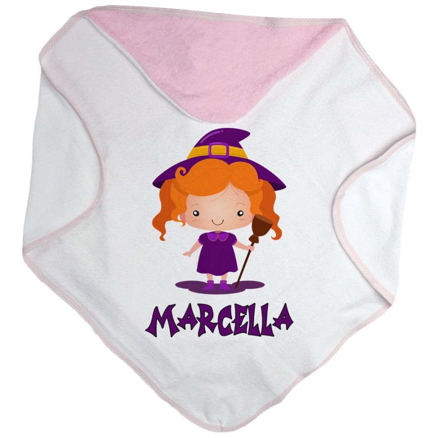 Accappatoio neonata personalizzato con nome piccola streghetta Halloween