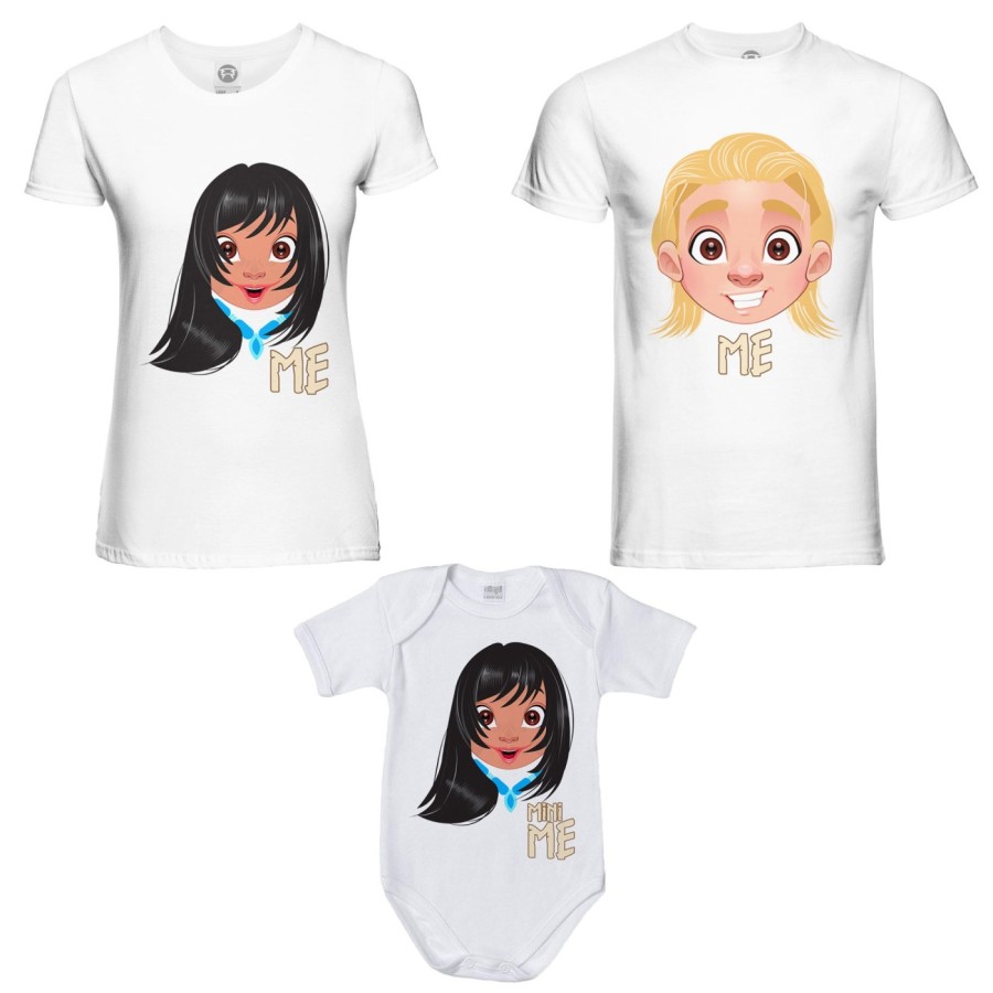 Tris t-shirt adulti e body neonato me john smith me pocahontas mini pocahontas Per la famiglia