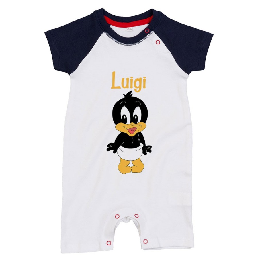 Pagliaccetto neonato personalizzato con nome baby duffy Cartoon