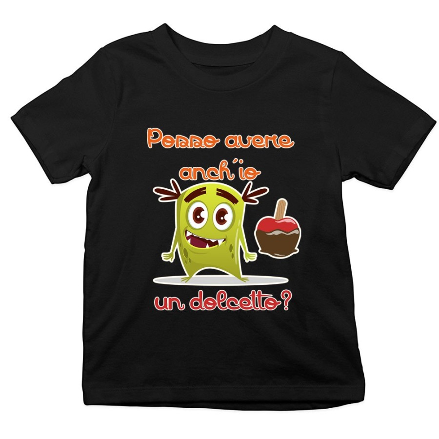 T-shirt bambino posso avere anch'io un dolcetto? Halloween