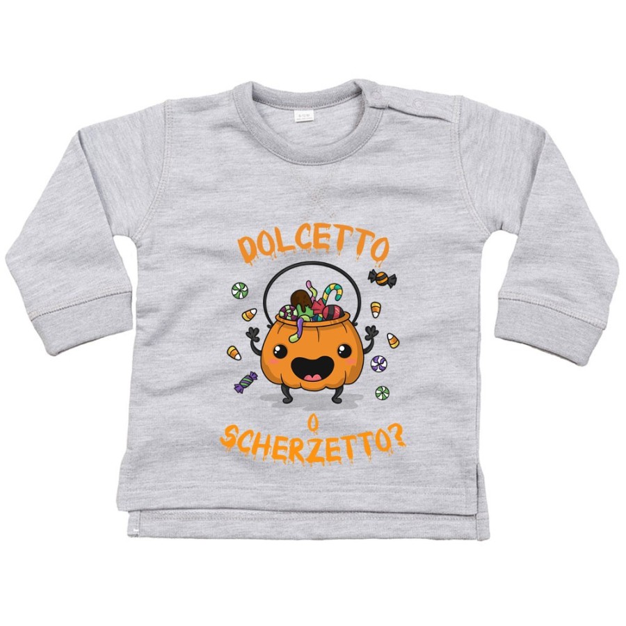 Felpa neonato con zucca dolcetto o scherzetto? Halloween