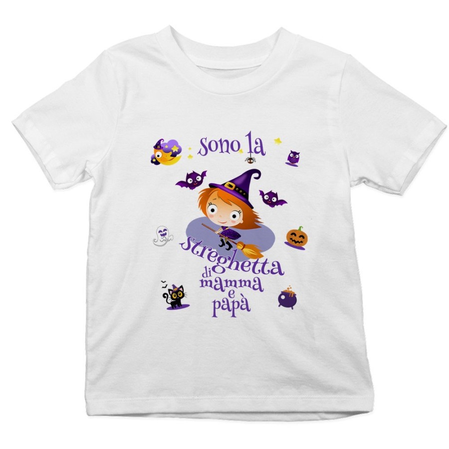 T-shirt bambino sono la streghetta di mamma e papà Halloween