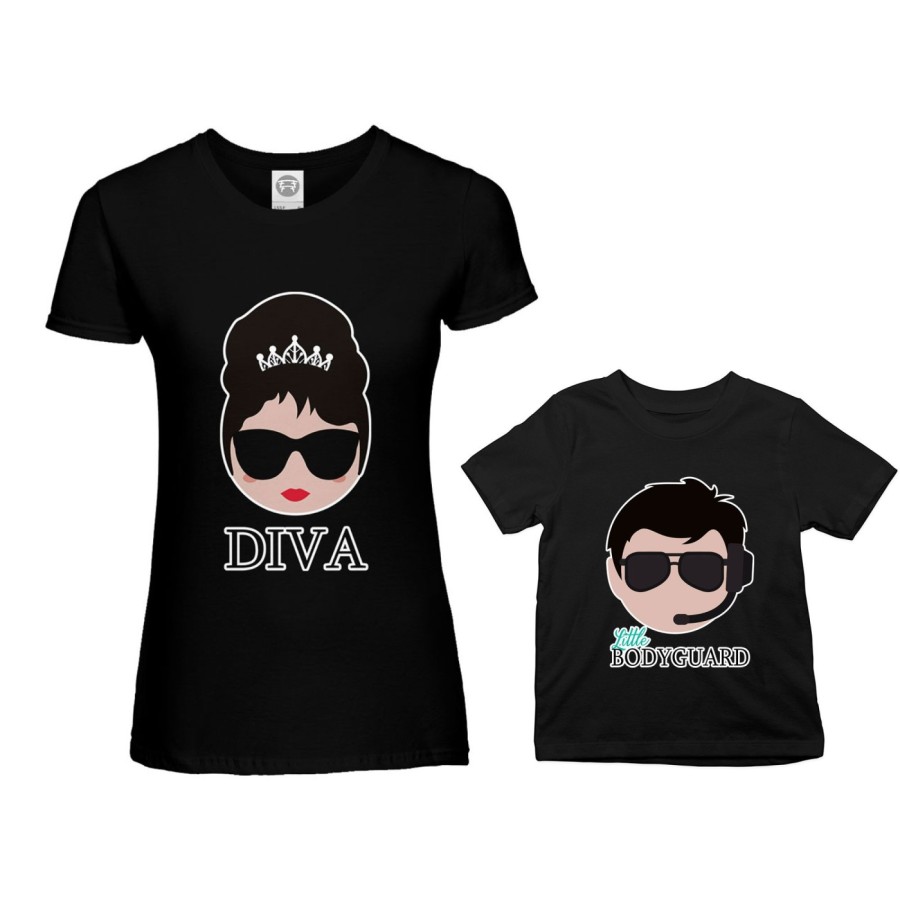 Coordinato t-shirt madre figlio diva little bodyguard Per la mamma