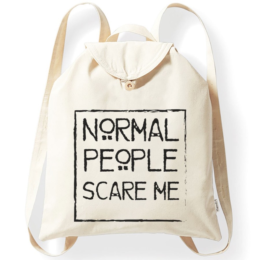 Zaino in cotone normal people scare me Frasi