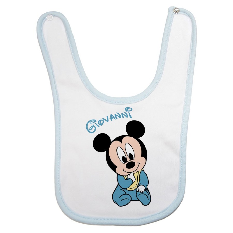 Bavaglino neonato personalizzato con nome sweet topolino Cartoon