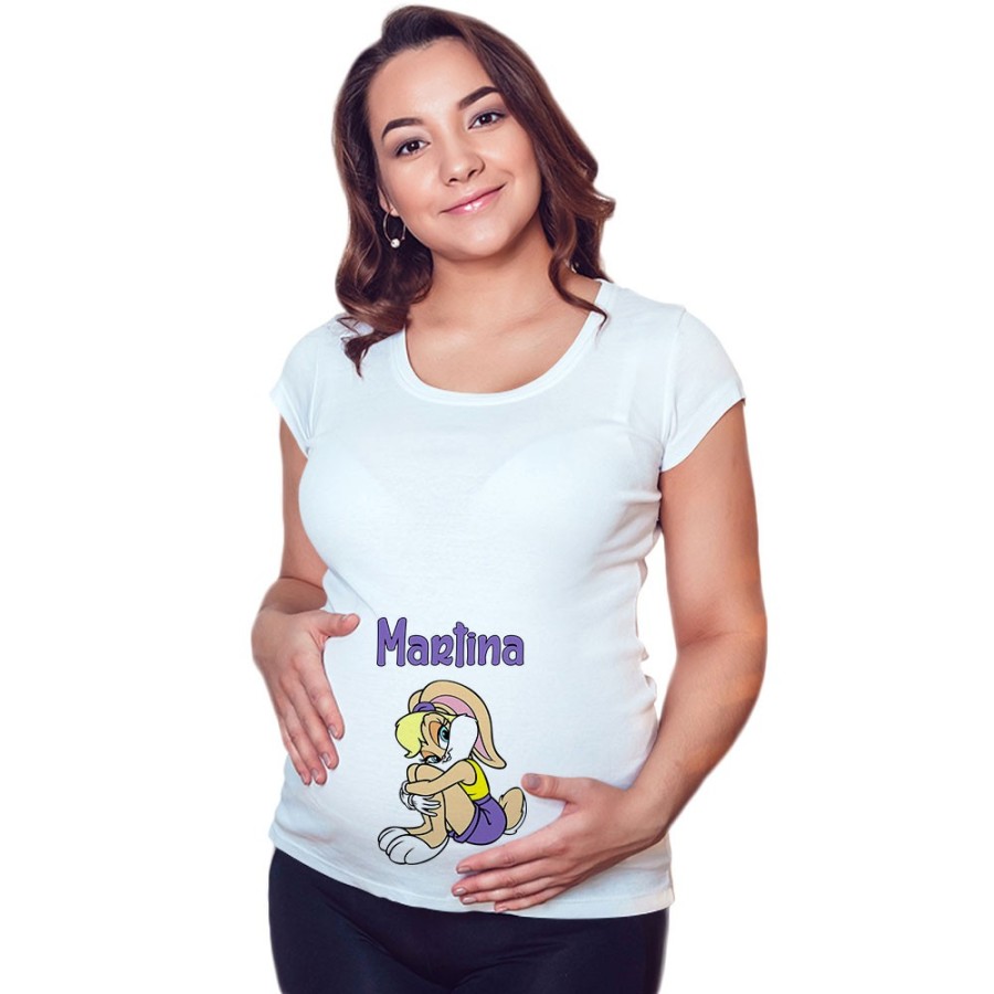 Maglia premaman personalizzata con nome baby lola bunny Cartoon