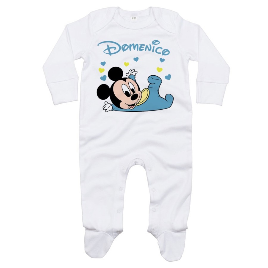 Tutina neonato personalizzata con nome baby topolino Cartoon