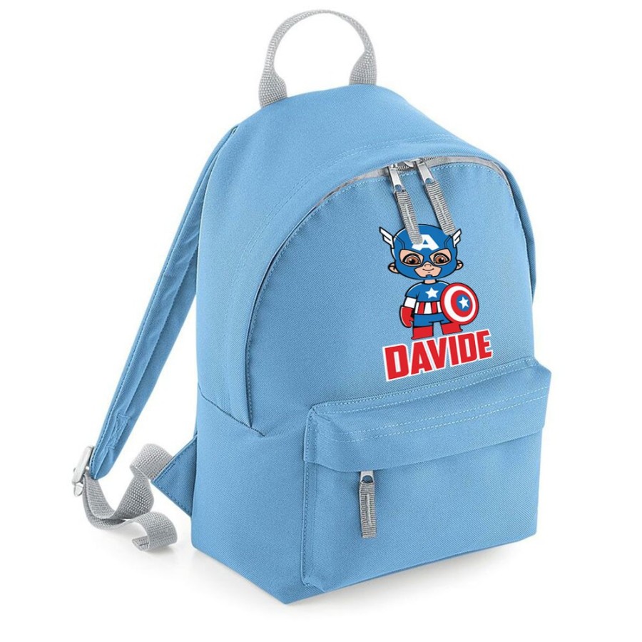 Zaino personalizzato con nome baby captain america Cartoon