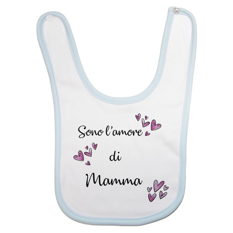 Bavaglino neonato sono l'amore di mamma cuori watercolor Per la mamma