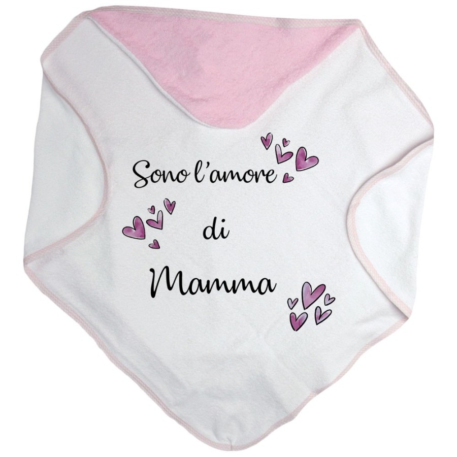 Accappatoio neonata sono l'amore di mamma cuori watercolor Per la mamma