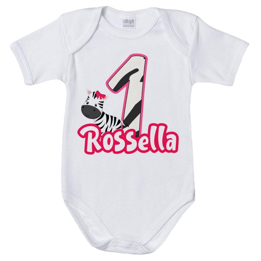 Body neonato personalizzato con nome festa a tema zebra Compleanno