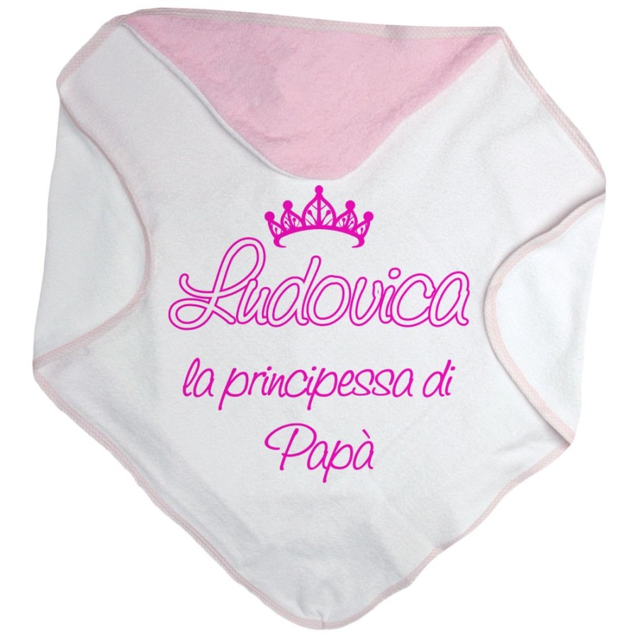 Accappatoio neonato personalizzato con nome il principe la principessa di papà e corona Per il papà