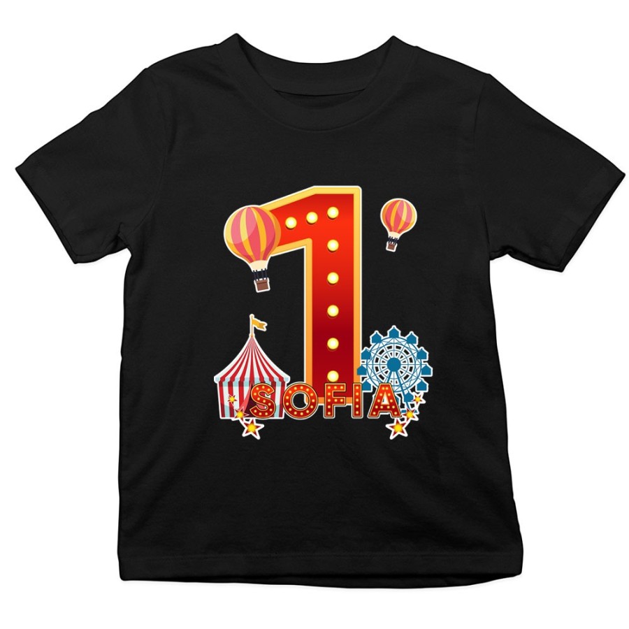 T-shirt bambino personalizzata con nome festa a tema circo Compleanno