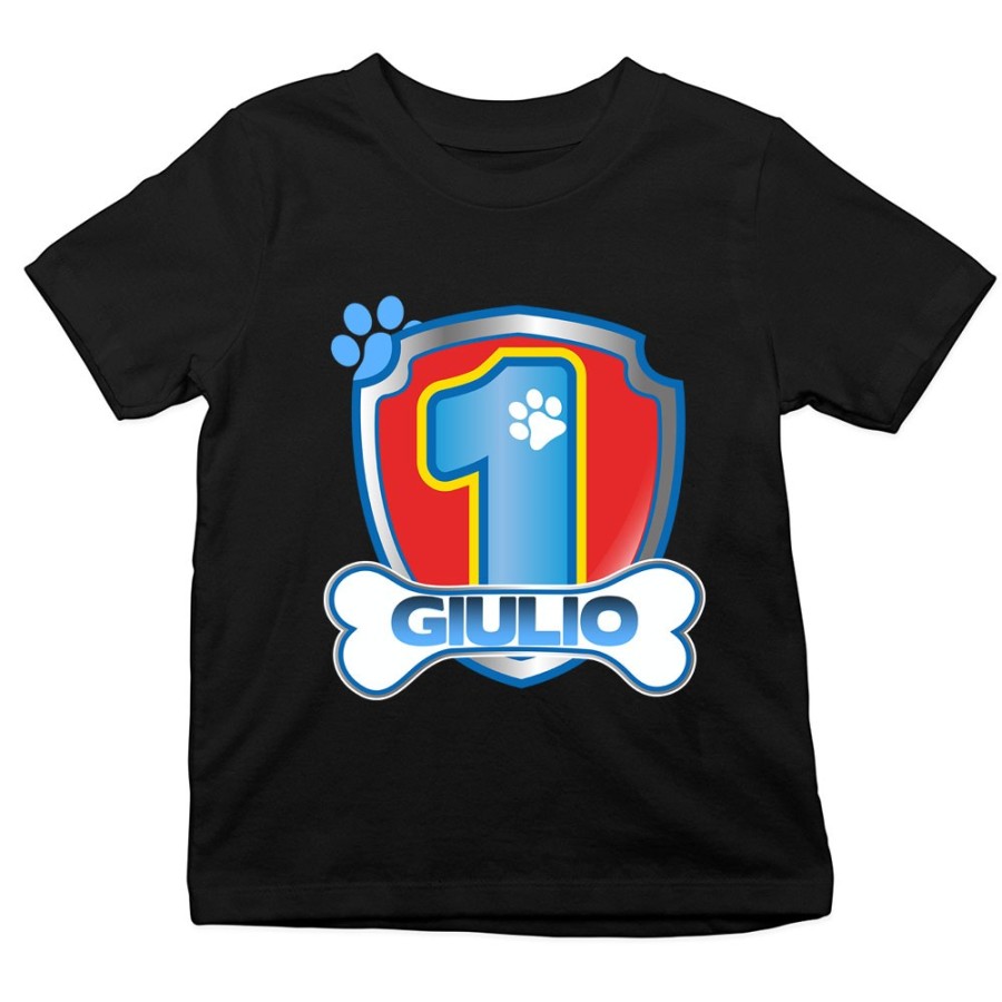 T-shirt bambino personalizzata con nome festa a tema paw patrol Compleanno