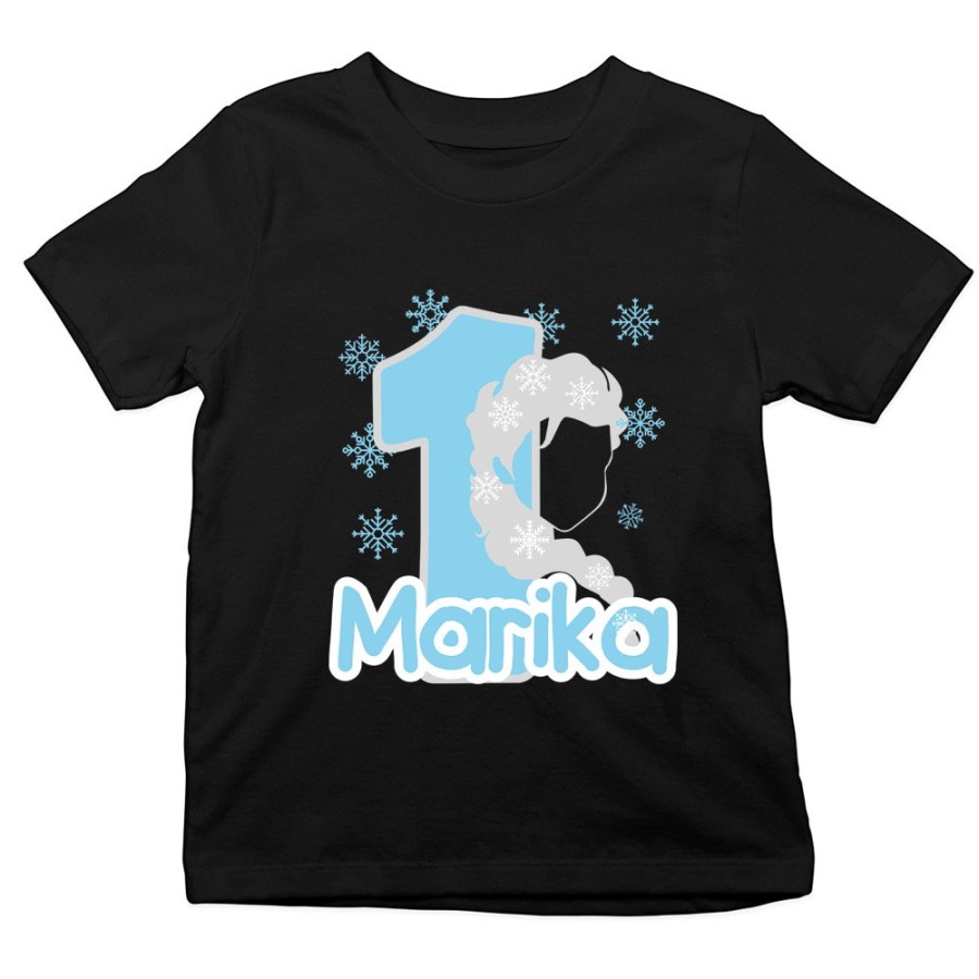 T-shirt bambino personalizzata con nome festa a tema frozen elsa Compleanno