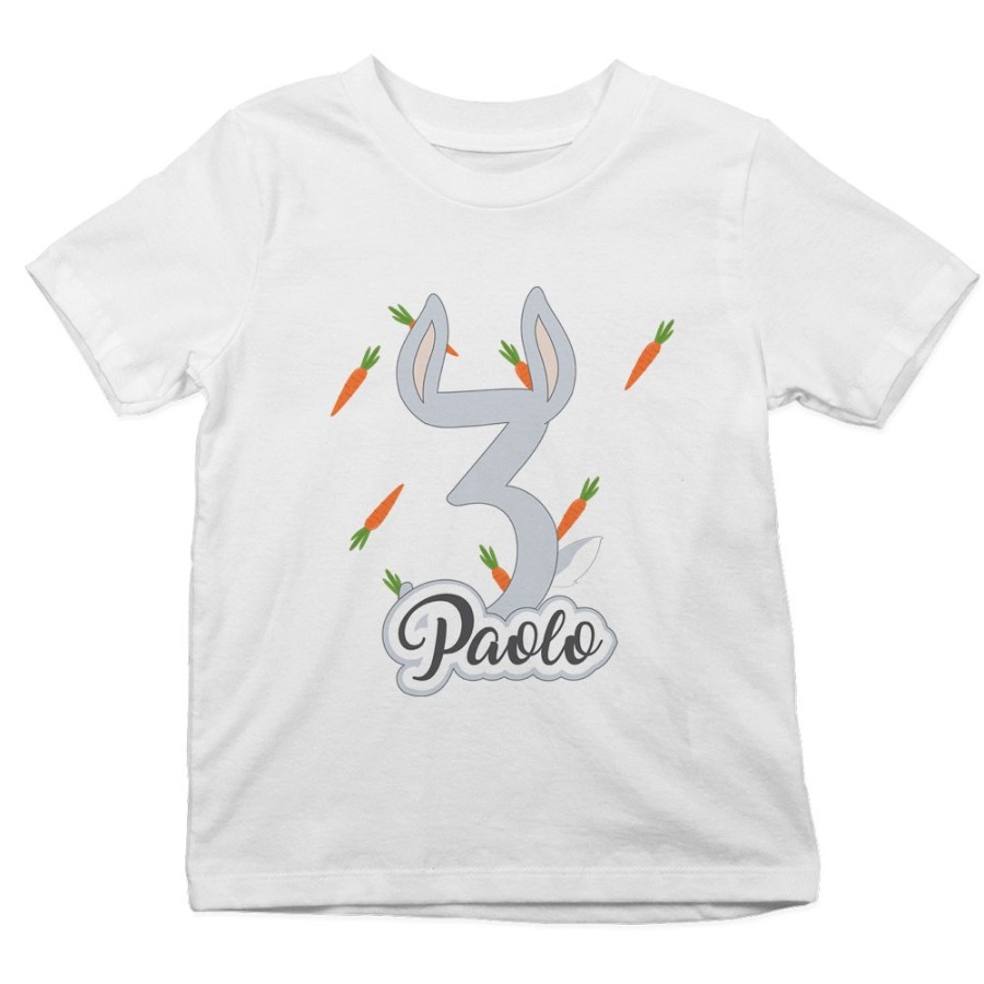 T-shirt bambino personalizzata con nome festa a tema bugs bunny Compleanno