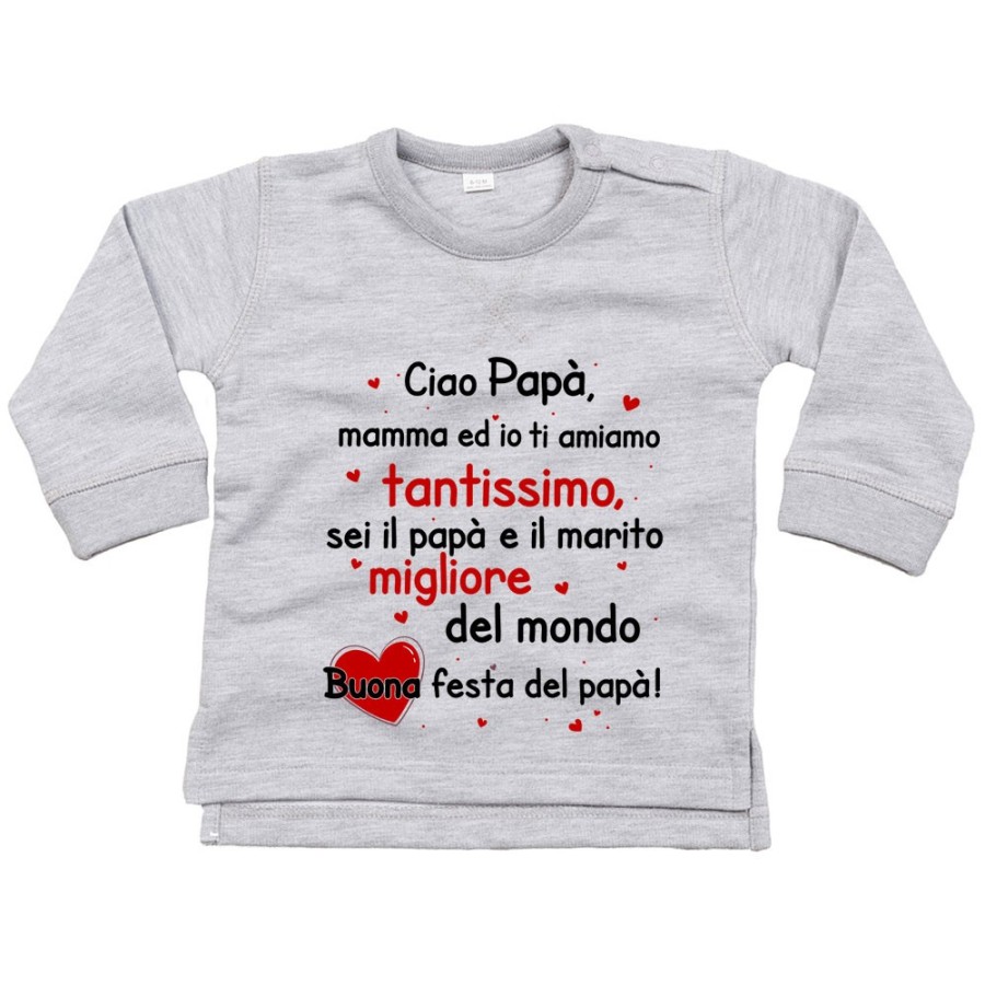 Felpa papà mamma ed io ti amiamo tantissimo sei il migliore al mondo buona festa del papà Per il papà