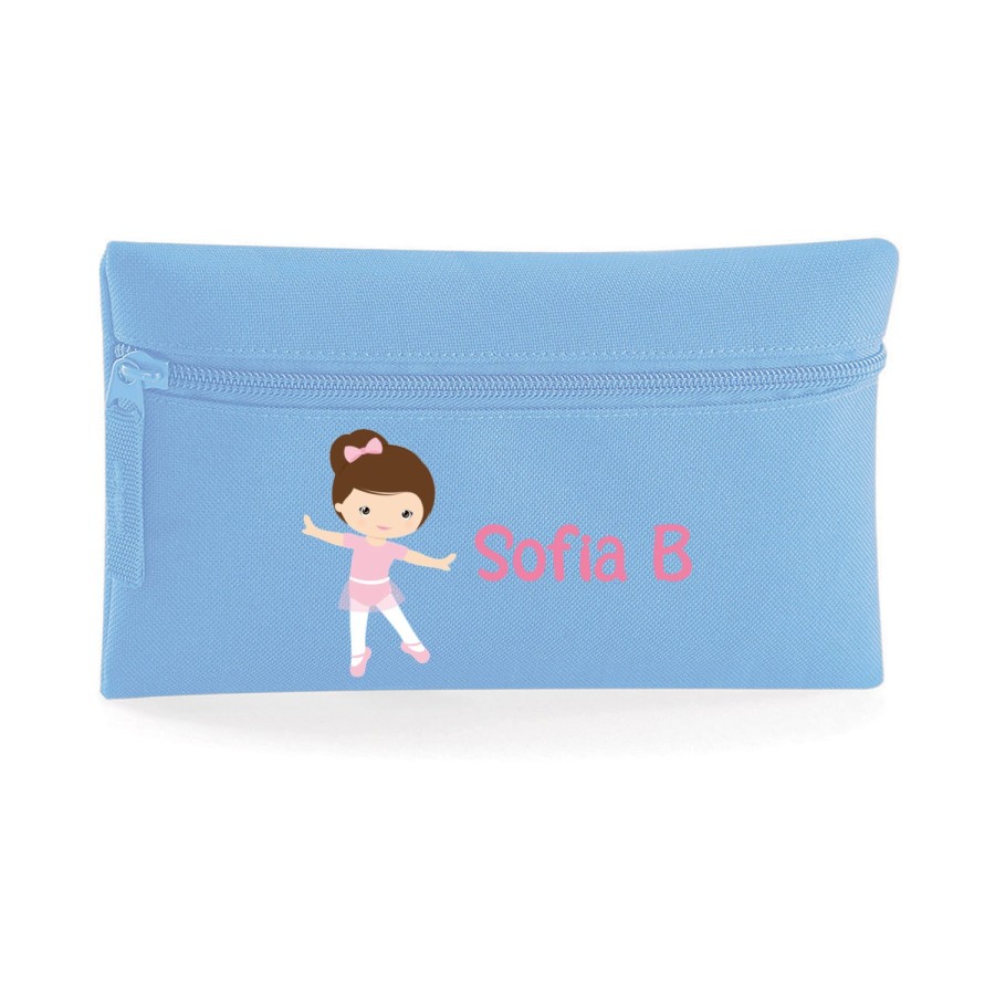 Astuccio personalizzato con nome ballerina castana Danza