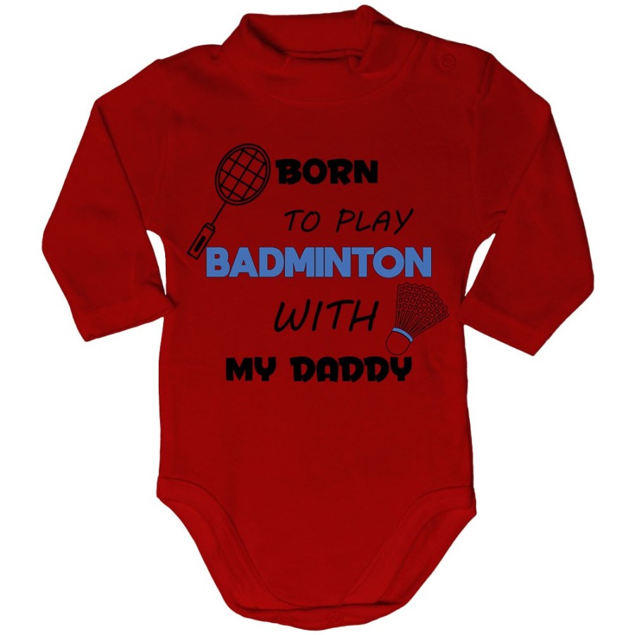 Body lupetto neonato born to play badminton with my daddy Per il papà