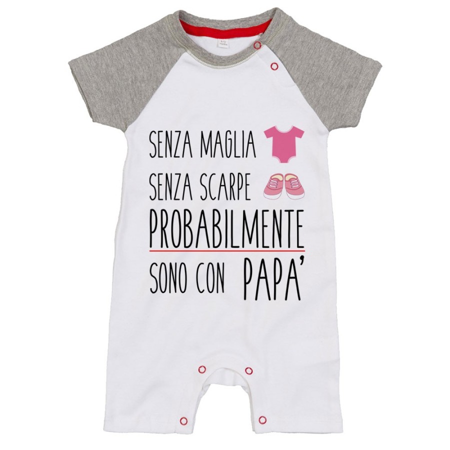 Pagliaccetto neonato senza maglia senza scarpe sono con papà Per il papà