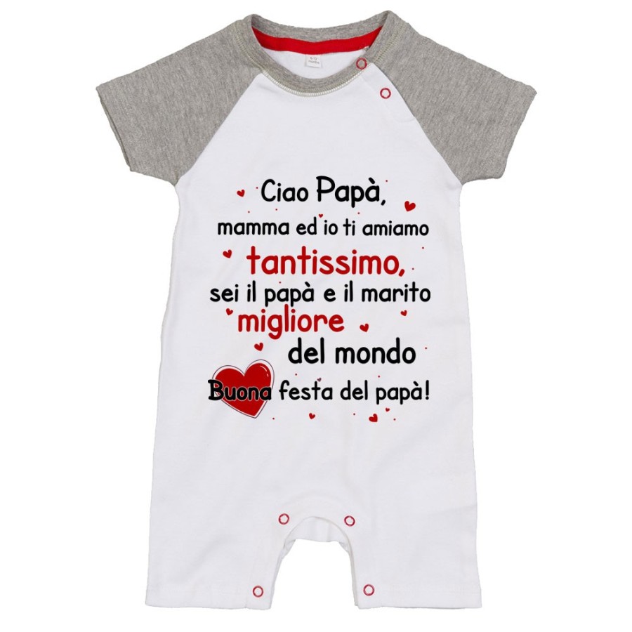 Pagliaccetto papà mamma ed io ti amiamo tantissimo sei il migliore al mondo buona festa del papà Per il papà