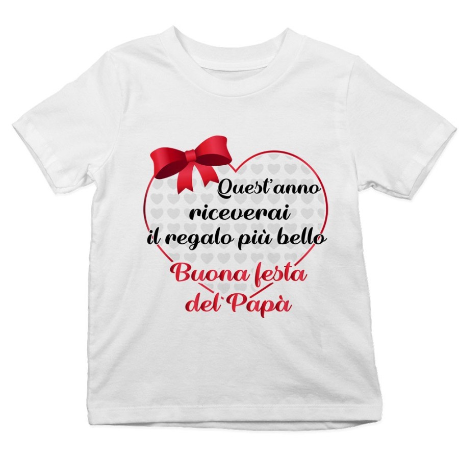 T-shirt bambino quest'anno riceverai il regalo più bello buona festa del papà Per il papà