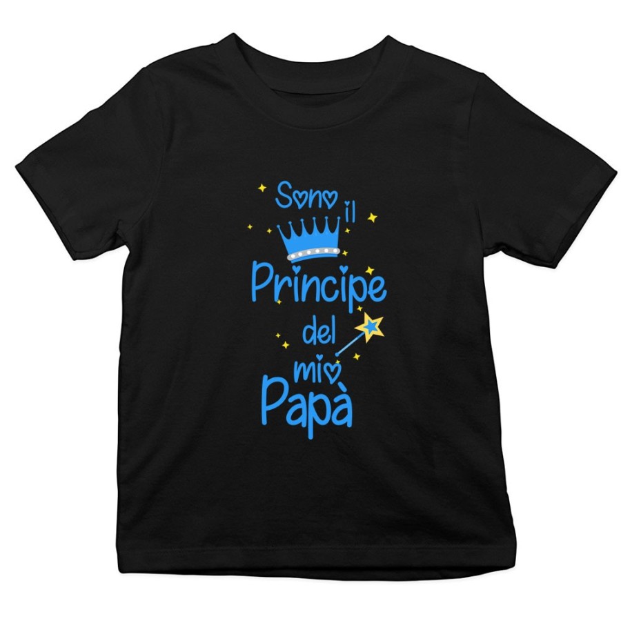 T-shirt bambino sono il principe la principessa del mio papà Per il papà