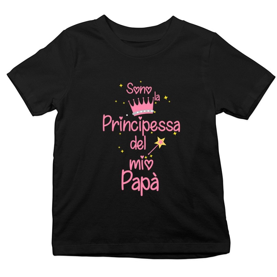 T-shirt bambino sono il principe la principessa del mio papà Per il papà