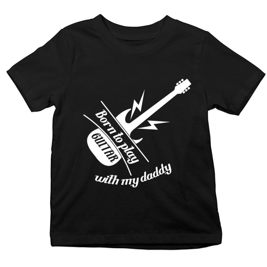 T-shirt bambino born to play guitar with my daddy Per il papà