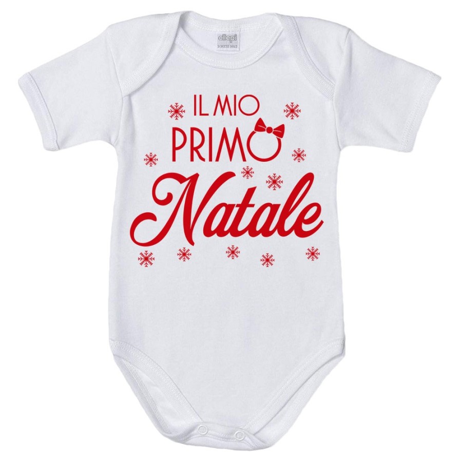 Body neonata personalizzabile con nome il mio primo natale con fiocco Natale