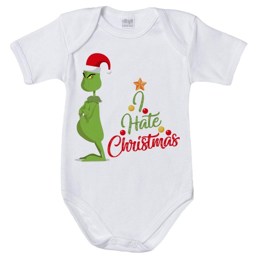 Body neonato personalizzabile con nome i hate christmas grinch Natale