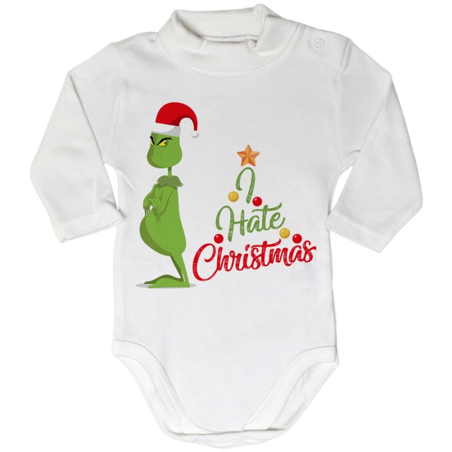 Body lupetto neonato personalizzabile con nome i hate christmas grinch Natale