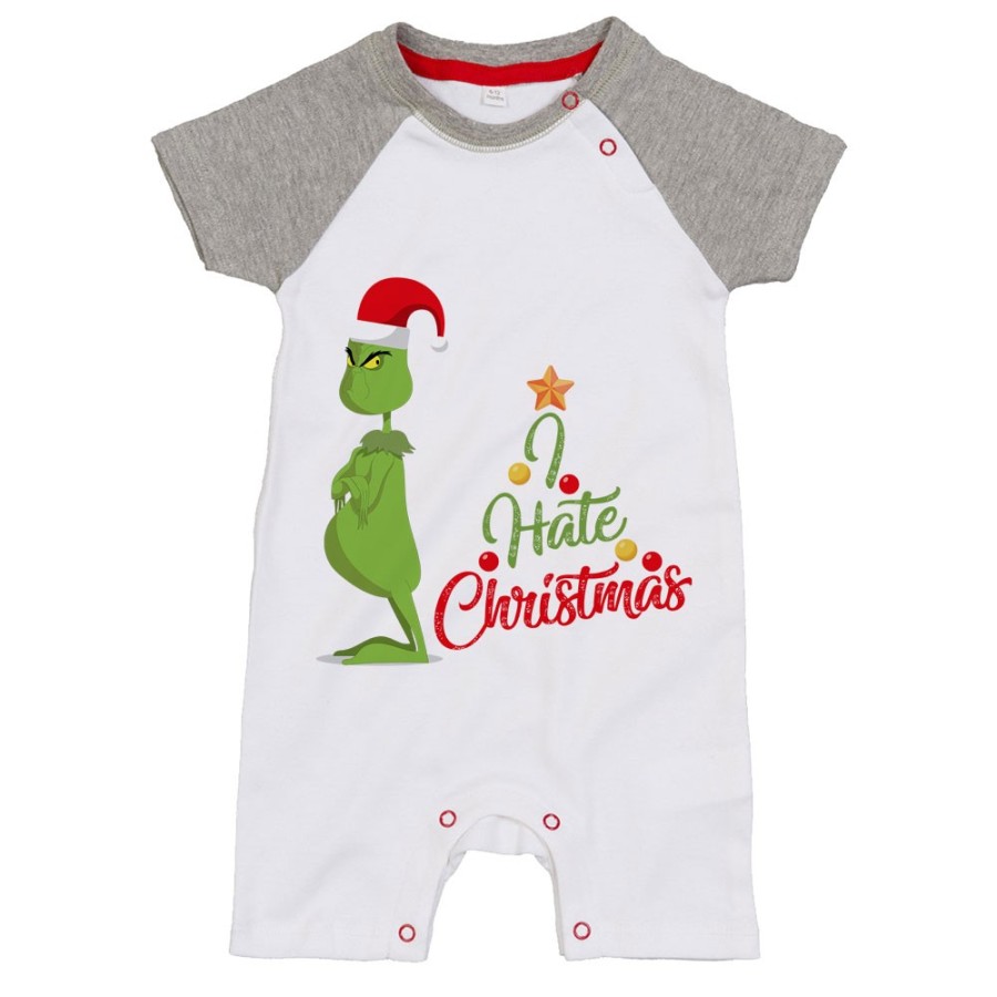 Pagliaccetto neonato personalizzabile con nome i hate christmas grinch Natale