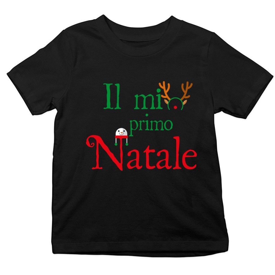 T-shirt bambino il mio primo natale con cappello da renna Natale