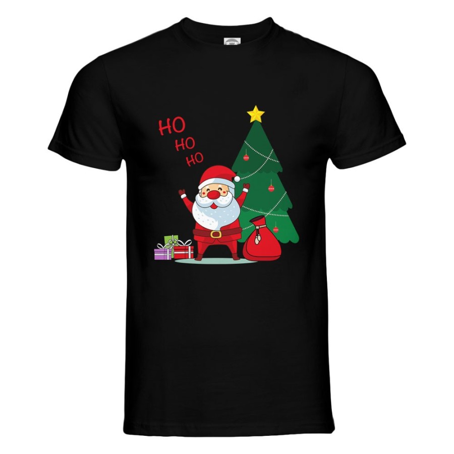 T-shirt uomo personalizzabile con nome ho ho ho babbo natale con i regali Natale