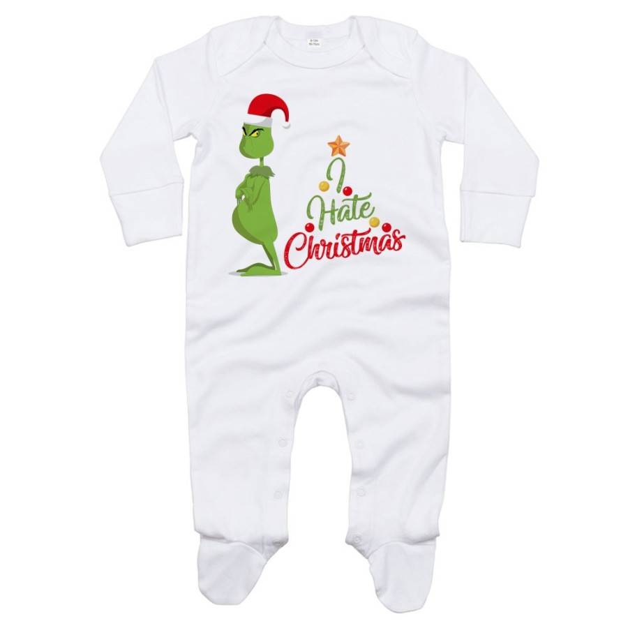 Tutina neonato personalizzabile con nome i hate christmas grinch Natale