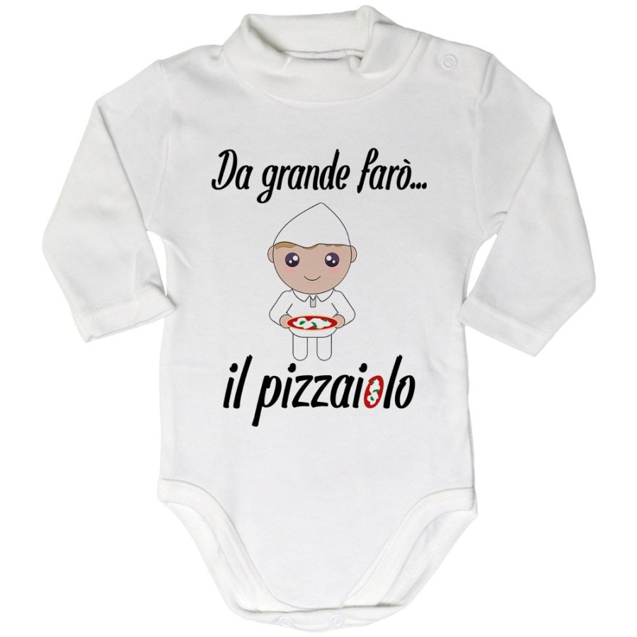 Body lupetto neonato da grande farò il pizzaiolo Da grande farò