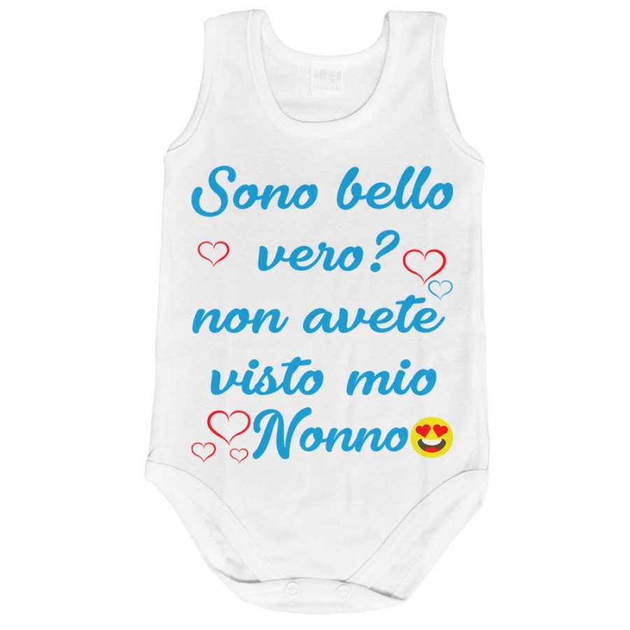 Body neonato personalizzabile con nome sono bello vero? non avete visto mio nonno i miei nonni Per i nonni