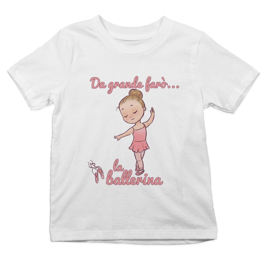 T-shirt bambina da grande farò la ballerina Da grande farò