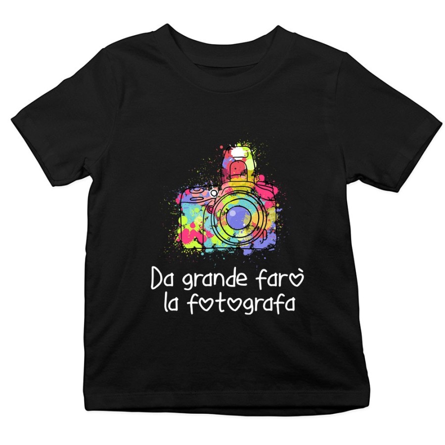 T-shirt bambino da grande farò il fotografo Da grande farò