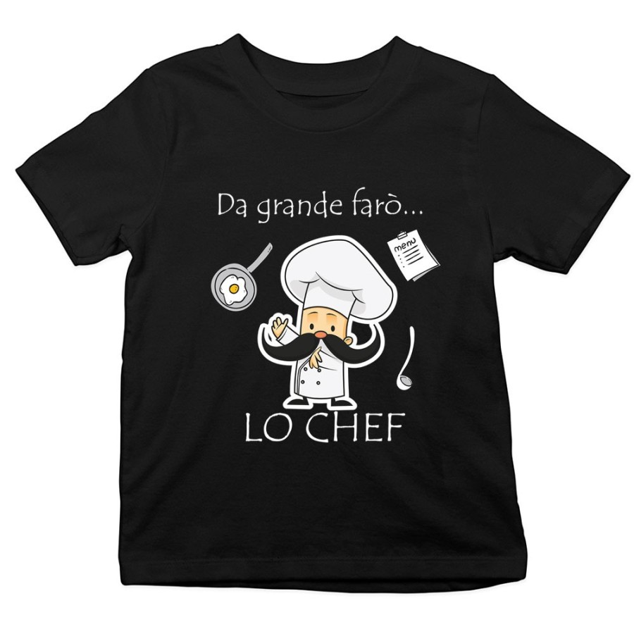 T-shirt bambino da grande farò lo chef Da grande farò