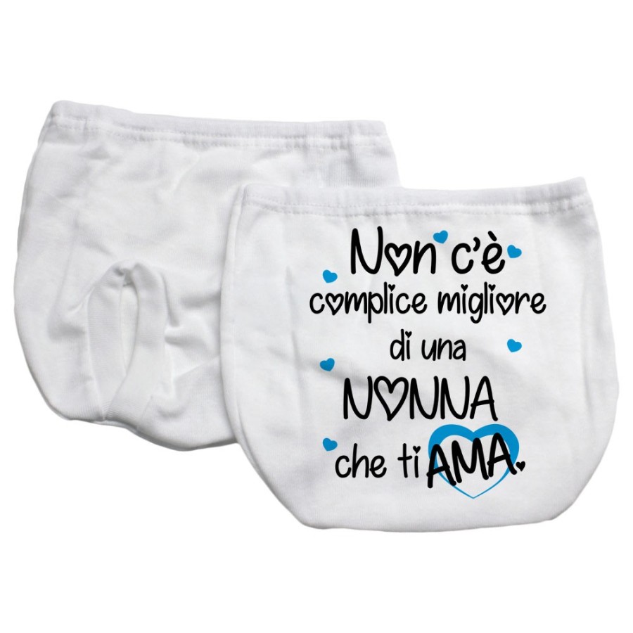 Mutandina copri-pannolino neonato non c'è complice migliore di un nonno di una nonna che ti ama Per i nonni