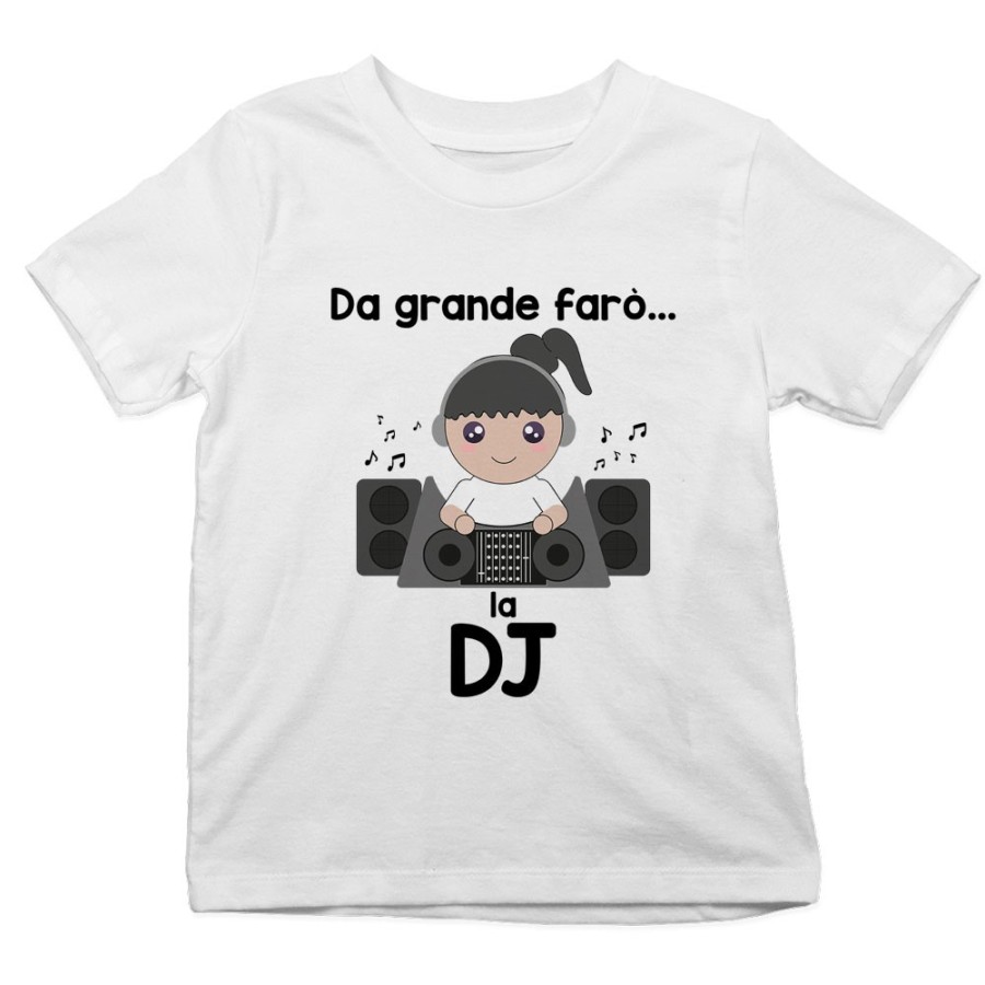 T-shirt bambino da grande farò il dj Da grande farò