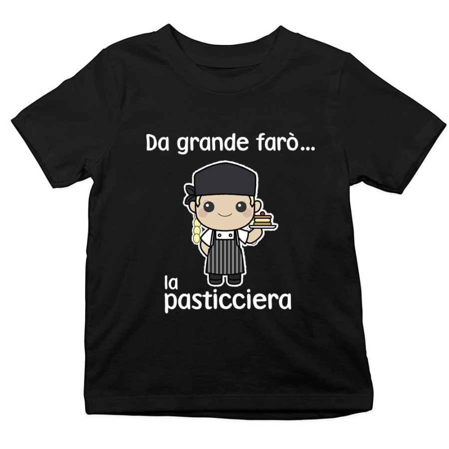 T-shirt bambino da grande farò il pasticcere Da grande farò