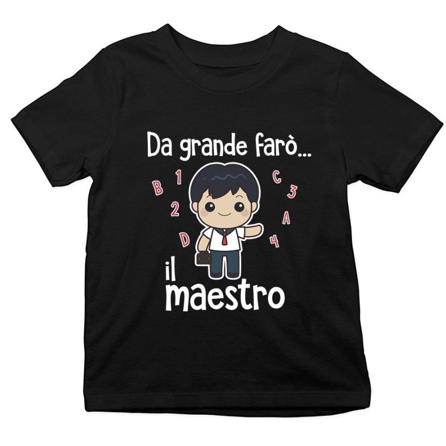 T-shirt bambino da grande farò il maestro Da grande farò