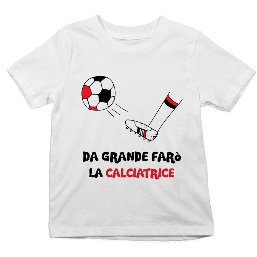 T-shirt bambino da grande farò il calciatore rosso nero Da grande farò